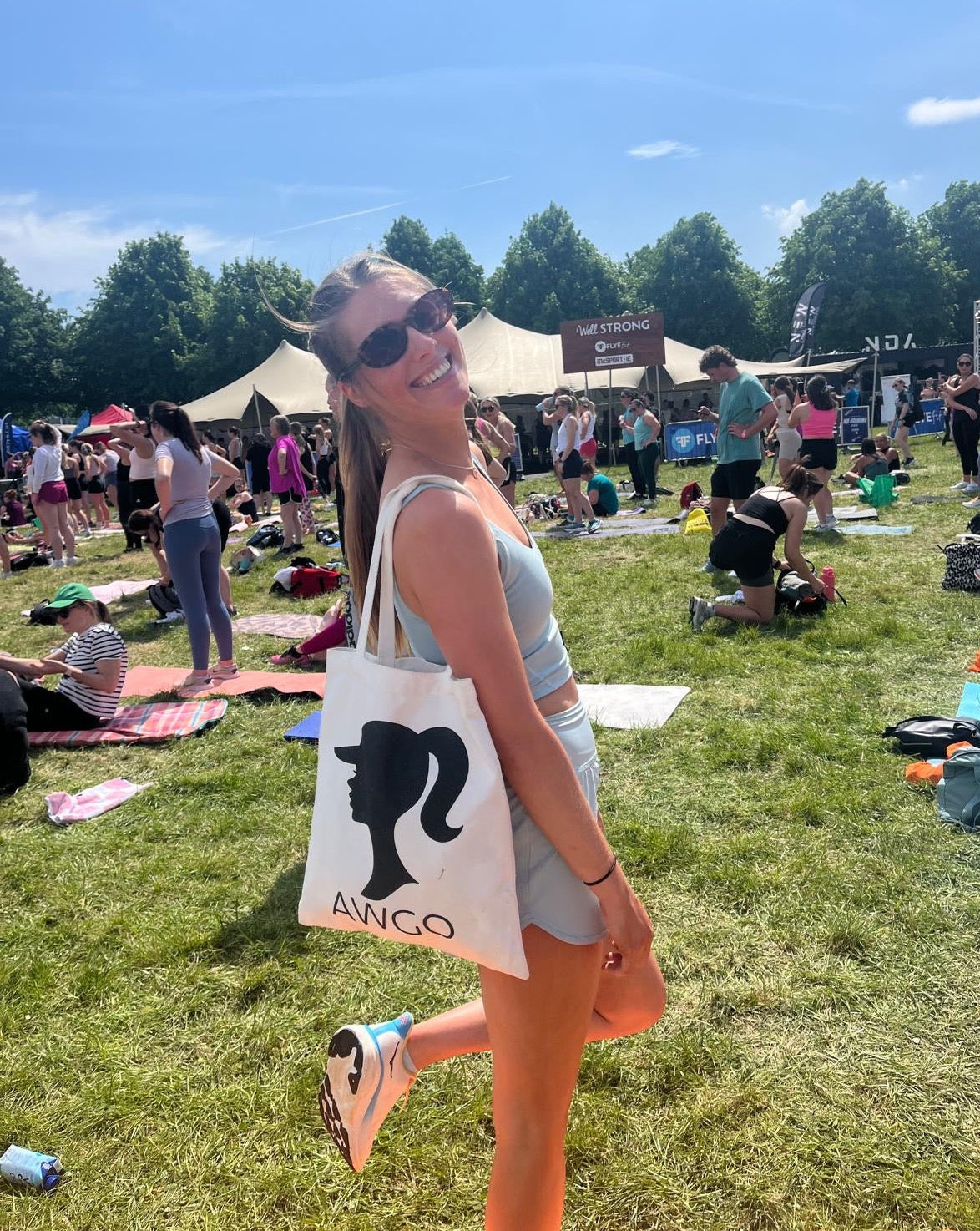 Girl carrying tote bag