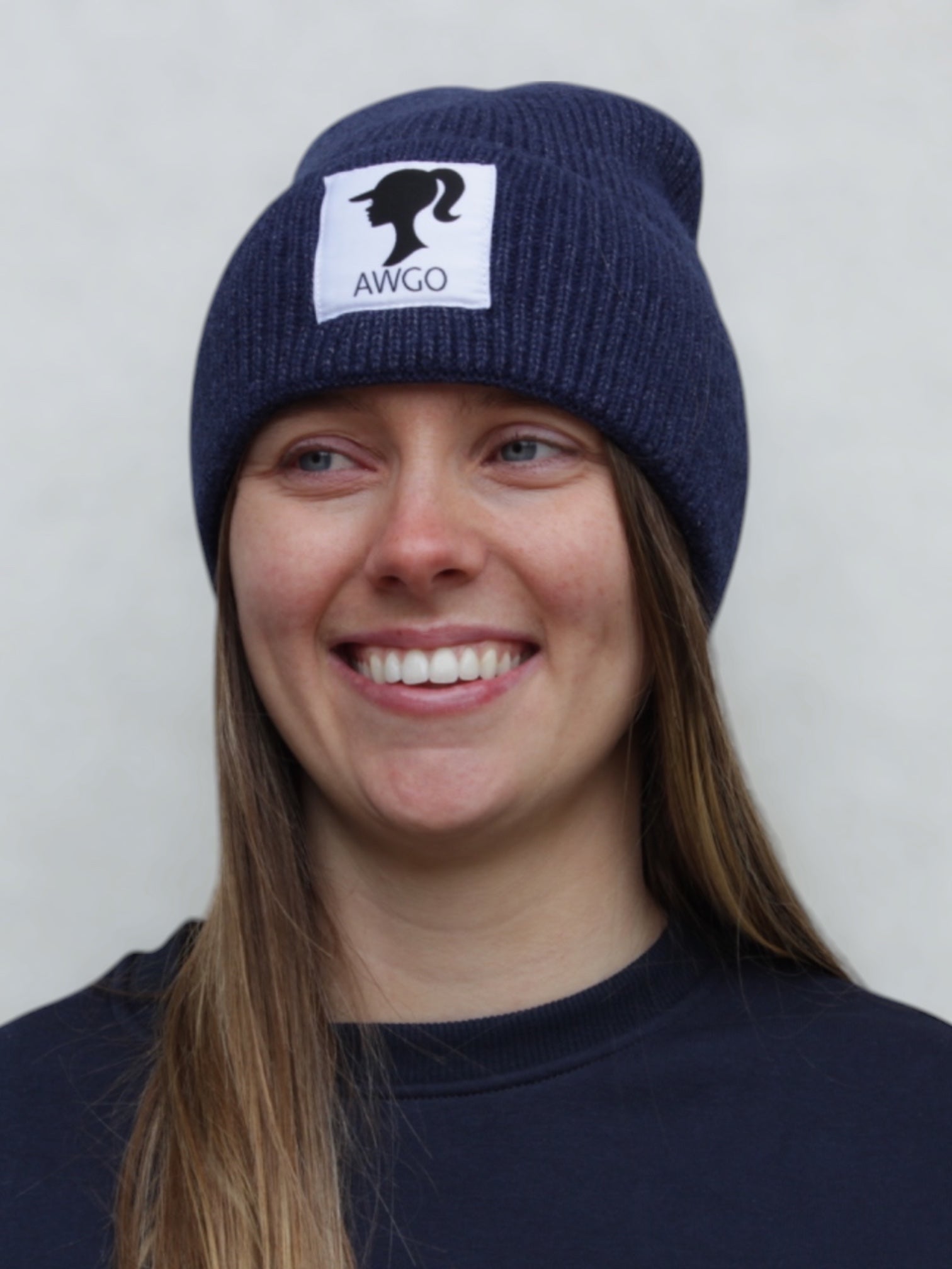 navy wooly golf hat for girls